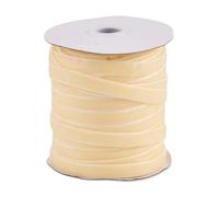 PandaHall - Cinta de terciopelo de 50 yardas de 10 mm, cintas de terciopelo fino, cintas de tela beige de una sola cara para envolver regalos, lazo, costura, ramos de boda, decoración de Navidad