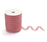 PandaHall Cinta de terciopelo de 50 yardas de una sola cara 3/8 pulgadas 10 mm carrete de cinta de terciopelo para envolver regalos, clip de lazo para el cabello, costura y decoración de boda (rosa)