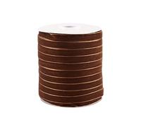 PandaHall Cinta de terciopelo de 50 yardas de una sola cara 3/8 pulgadas 10mm carrete de cinta de terciopelo para envolver regalos clip de lazo de pelo, costura para decoración de boda (marrón silla)