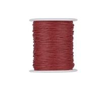 PandaHall - Cordón de algodón trenzado de 100 yardas/rollo de 1 mm, cuerda de algodón encerado para hacer joyas (rojo)
