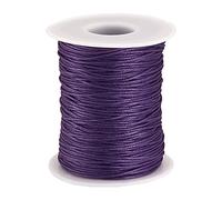 PandaHall - Cordón de algodón trenzado de 100 yardas/rollo de 1 mm, cuerda de algodón encerado para hacer joyas (morado mediano)