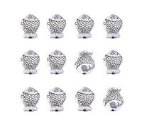 PandaHall Elite - 100 perlas de aleación de tortuga con perlas separadoras de perlas de estilo tibetano para fabricación de manualidades, 12,5 x 9 x 4 mm