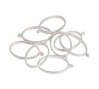PandaHall Elite 10pcs aleación Oval abierta trasera Bisel colgantes para DIY resina de la joyería, en blanco, sin plomo y níquel libre, plata mate, 39x23.8x3.5 mm, agujero: 2.8 mm