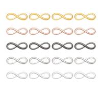 PandaHall Elite - 20 colgantes de enlace de un símbolo de dirección infinita de aleación para pulseras y collares, 30 x 10 x 2 mm, colores mezclados al azar.