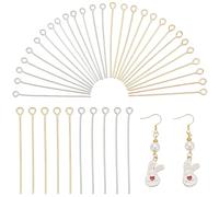 PandaHall Elite 304 - Alfileres de cabeza de bola de acero inoxidable 304 para pendientes, colgantes, joyería, Oro y plata: 160 unidades., 40 mm.