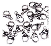 PandaHall Elite 304 Cierres de Garra de Langosta de Acero Inoxidable tamaño 15x9x4mm para Hacer Joyas Paquete de Valor 20 Piezas/Bolsa