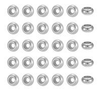 Pandahall Elite 35 Piezas de Acero Inoxidable 304 con Tapón de Cuentas Espaciadoras de Goma Anillos de Inserción de Goma Antideslizante Anillo para Pulseras Collares Accesorios para Hacer Joyas