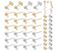 PandaHall Elite 40pcs / box 304 componentes de acero inoxidable para la fabricación de joyas, dorado/plateado