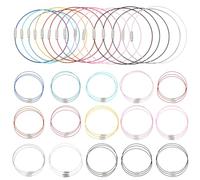 PandaHall Elite 45 pulseras de alambre de memoria de 22,5 cm de colores mezclados, varios más de 15 colores