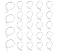 PandaHall Elite 60 Pcs Ganchos de Francés, Ganchos de Pendientes de Aro de Palanca, Hechos de Acero Inoxidable 304, Color de Acero Inoxidable, 10x15x2 mm, Agujero: 1 mm