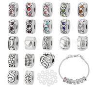 PandaHall Elite Aleación de Estilo Europeo Cierres, Columna, Perfectos Materials para Manualidad de Joya DIY, Color Mezclado, 10x5.5 mm, agujero: 3 mm