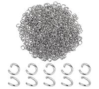 PandaHall Elite anillos de engarce de Acero inoxidable,Anillo,Acero inoxidable Color,4x0.7mm; 480pcs / 20g