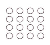 PandaHall Elite anillos de engarce de bronce,cerca pero sin soldar, Plata, 8x1mm; sobre 430pcs / bolso; Tamano del embalaje: 74x105mm