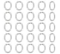 Pandahall Elite - Anillos de resorte chapados en plata, perfil de transición, cierre de acero inoxidable, 13 x 11 x 2 mm, aprox. 40 unidades
