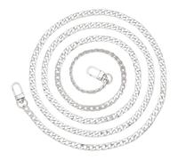 PandaHall Elite® Cadenas de Correa para Bolsos, Cadenas de eslabones de Hierro para Esquinas, con Cierres de Garra de Langosta giratoria, Plata, 63 "(160 cm); 7.5 mm