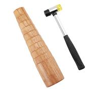 Pandahall Elite joyería conjuntos de herramienta con madera pulsera brazalete Tamaño mandril y mango de acero empotrable (dos forma de goma martillos