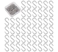 pandahall Elite - Lot de 150pcs S Crochet en 304 Acier Inoxydable Crochets de Suspension en Forme de S pour Cuisine, la Salle de Bain, la Chambre et Le Bureau, 14x5x1mm