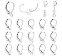 PandaHall Elite Pendientes aro De Palanca de acero inoxidable,acero inoxidable Color, 13x10.5mm, agujero: 1.5mm, Pin: 0.7mm