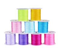 PandaHall - Lote de 9 rollos de hilo de nailon trenzado para cuentas, nudos chinos para manualidades, macramé, pulseras de amistad, collares, fabricación de joyas - 0,4 mm