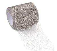 Pandahall - Red de encaje de telaraña de 20 yardas, 3 pulgadas, rollo de cinta de malla plateada, tul con agujero grande para manualidades, flores, regalo, embalaje, falda, cortina de puerta, fondo