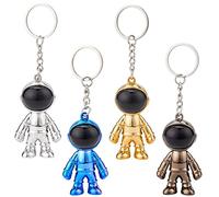 PandaHall Robot Llaveros, 4 Colores Creativo Astronauta Llavero Mochila Encantos Nasa Espacio Llavero Hombres Espaciales Coche Llavero para Oficina Monedero Colgante Bolso Mochila Decoración