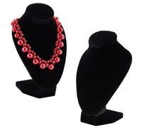 PandaHall Soporte de Busto Modelo de joyería de Cadena de exhibición de Collar de Terciopelo Negro 3D