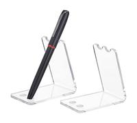 PandaHall - Soporte para lápices, 2 ranuras para lápices, transparente, soporte para bolígrafos de acrílico, expositor para bolígrafo de oficina, escuela, hogar, delineador