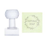 PandaHall Word - Sello de Acrílico para Jabón Con Mango, Redondo, Capítulo de Impresión para Jabón Hecho a Mano, Galletas, Arcilla, Cerámica y Fabricación de Gomitas