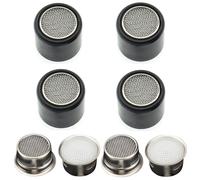 PANDARAZZI QIPAOQI01 - Aireador de grifo de cocina, 4 piezas de filtro ABS con aireadores, ahorro de agua, F22/M24, negro