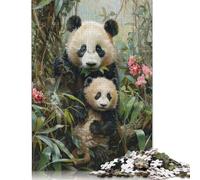 Pandas and Orchids Rompecabezas Imposible,desafío for Adults Entretenimiento Creativo 1000 Piezas Obra De Arte De Juego De para Adultos Y Niños Mayores De 12 Años 1000pcs (40x28cm)