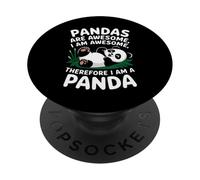Pandas Are Awesome I Am Awesome Funny Panda Quote PopSockets PopGrip Adhesivo