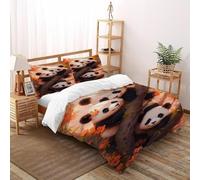 Pandas Blossom Funda Edredon 3 Piezas con Impresión En 3D Cute Pandas con Funda Almohada Double(200x200cm) 100% Microfibra Ropa De Cama para Niñosy Hombres