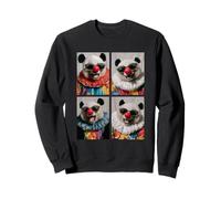 Pandas Divertidos con Gafas de Sol Payaso Animales Kidcore Halloween Sudadera