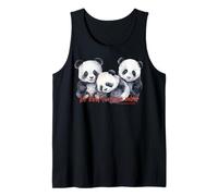 Pandas Felices Aliento Mindfulness Compasión Meditar Bondad Camiseta sin Mangas