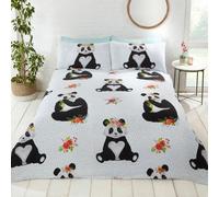 Pandas Funda Edredón Individual y Almohada Juego Dormitorio Infantil Polialgodón