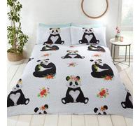 Pandas Funda Edredón Individual y Almohada Juego Dormitorio Infantil Polialgodón