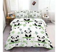 Pandas Funda Nórdica Cama 180 Bambú Juego de Funda de Edredón Microfibra 260x240 cm y Fundas de Almohada 50x75 cm Muy Suave y Transpirable