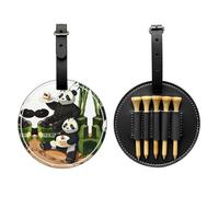 Pandas of Father and Son - Bolsa de almacenamiento para camisetas de golf con estampado negro, diseño portátil, fácil de organizar