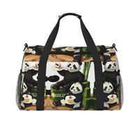 Pandas of Father and Son - Bolsa de viaje reutilizable para compras, almacenamiento para camping, comestibles, deportes, gimnasio, viajes de negocios