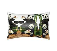 Pandas of Father and Son - Funda de almohada de satén de 50,8 x 76,2 cm, perfecta para personas que duermen de lado y experiencia de memoria abrazable, ideal para decoración del hogar