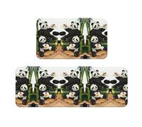 Pandas Of Father And Son - Juego de 2 tapetes de cocina cómodos con diseño de fregadero de granja, decoración ideal para el hogar, alfombras de lavandería de pie