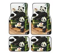 Pandas of Father and Son - Juego de 4 alfombrillas estampadas para coche, resistentes al desgaste y a las manchas, perfectas para coches, todoterrenos y furgonetas
