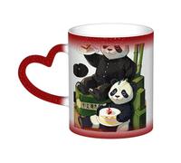 Pandas of father and son - Tazas de café térmicas de cerámica para hombre y mujer, regalo divertido para hombre y mujer, 325 ml