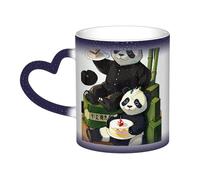 Pandas of father and son - Tazas de café térmicas de cerámica para hombre y mujer, regalo divertido para hombre y mujer, 325 ml