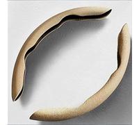 PandD 2 Piezas Coche Fundas Volante para Fiat Tipo 500 500L 500X Ducato, Cubierta del Volante del Coche Segmentado Fibra de Carbono/Gamuza, Transpirable Antideslizante,F Beige