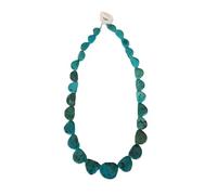 Pandecor Collar 45 cm de piedras naturales turquesas, cierre de nácar, 45 cm, Piedra, Turquesa