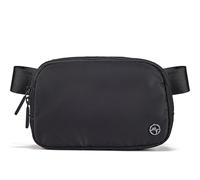 Pander Riñonera de Nailon con Cremallera bidireccional para Mujer, riñonera Repelente al Agua, Bolsas Cruzadas con Correa Ajustable., Negro -, Talla única, Sólido