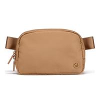 Pander Two Way Zipper Fanny Pack Nylon Everywhere Belt Bag for Women, Water Repellent Waist Packs, Crossbody Bags with Adjustable Strap (Caramel Brown).