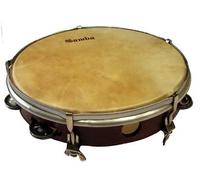 Pandereta Ø40.6 cm parche piel, madera, sencilla