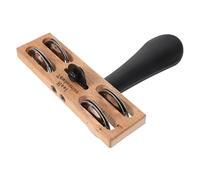 Pandereta con Dos de Campanas, Manos Libres, Portátil, Caqui | Instrumento de Percusión Tradicional, Diseño Compacto para Conciertos y Actuaciones Informales